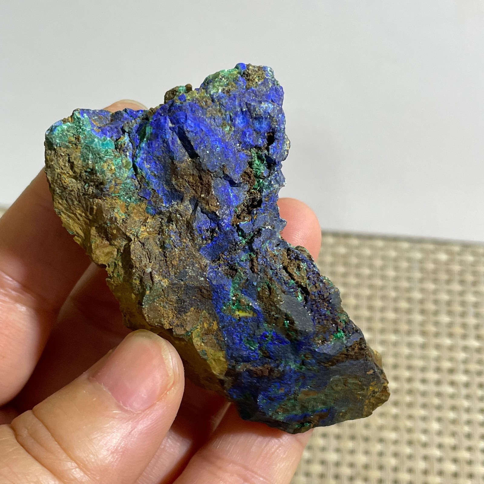 Restoration of Blue Copper Ore Quartz Mineral Samples 53g
