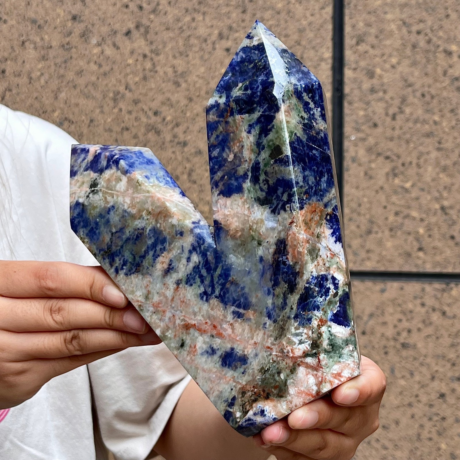 Blue Sodalite Double Terminated Point Crystal Specimen Mineral Display 3.5 lb