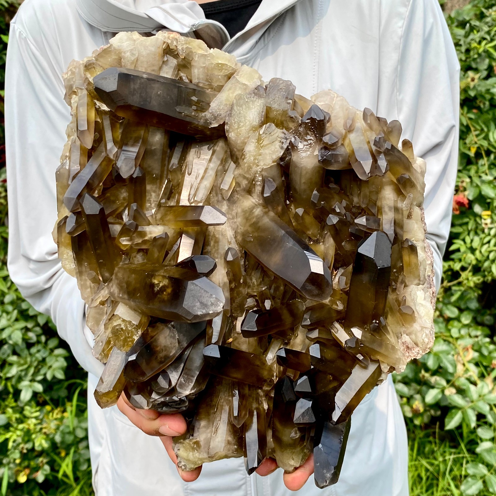 10.5LB New Black Phantom Quartz Crystal Cluster Mineral Specimen Spiritual The