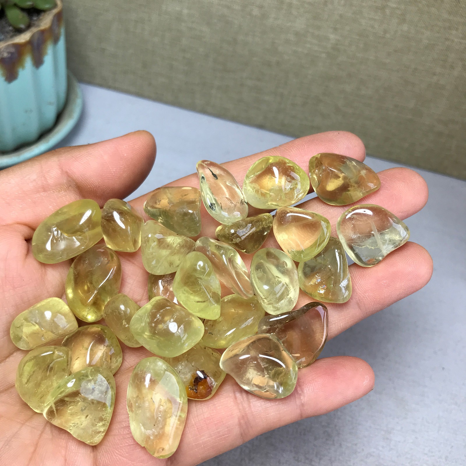 27pcs Rare Natural yellow Crystal block polish/rough specimens 101g A5388