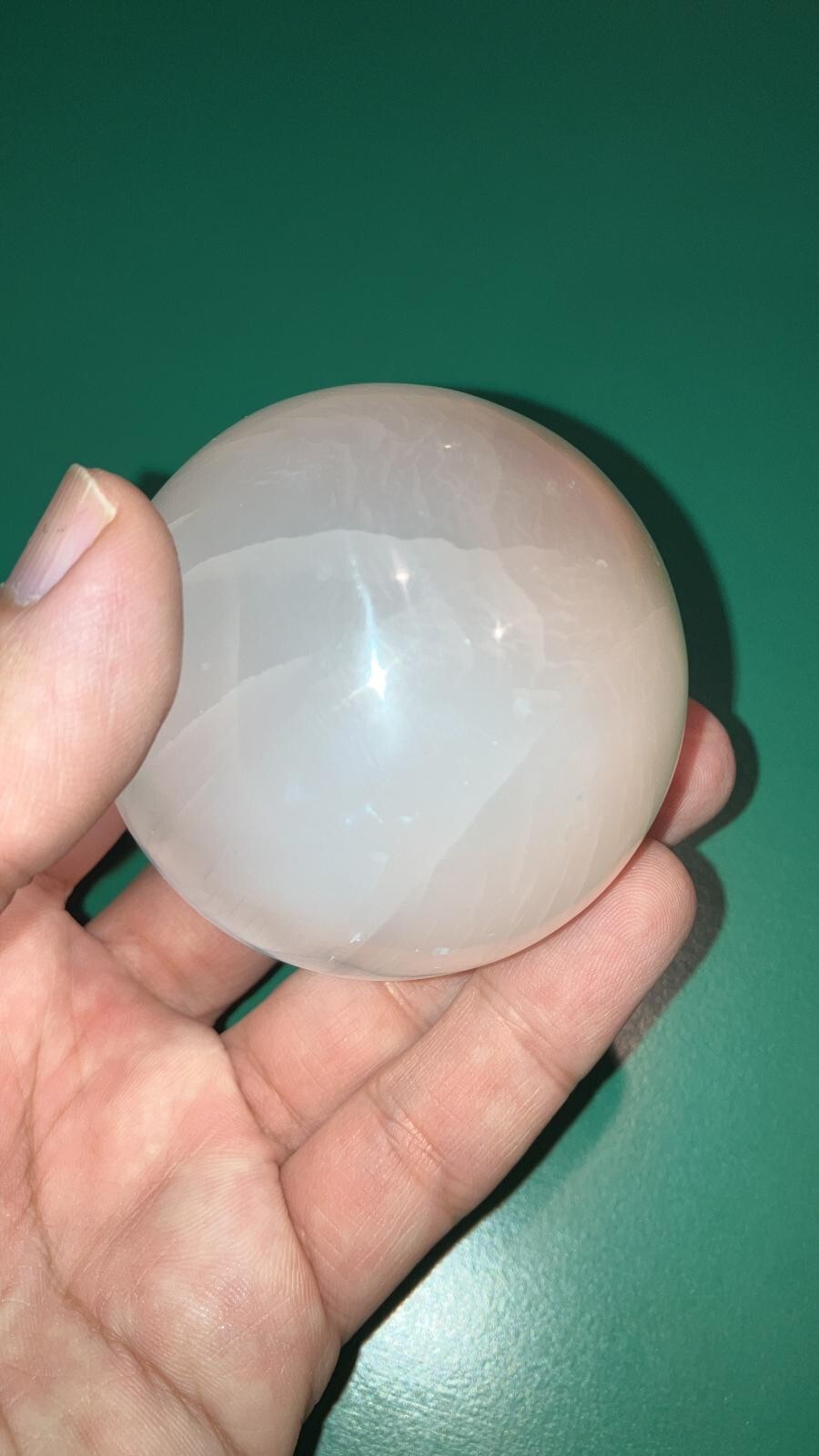 Selenite Crystal Sphere + Stand, LARGE 60 mm (Polished Selenite Crystal Healing)