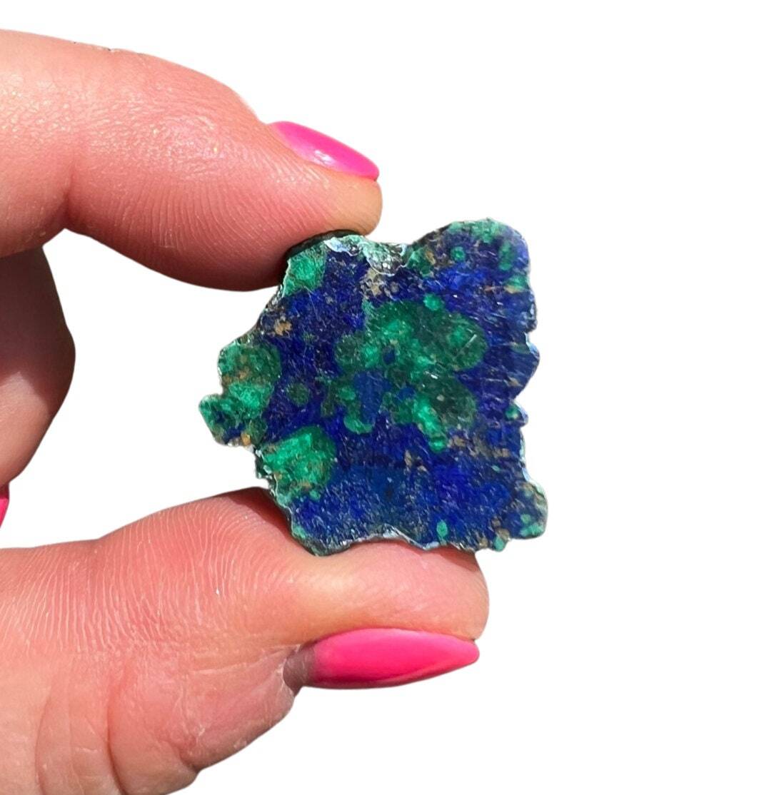 Azurite Malachite Slice Grade AAA Natural Azurite Poteryaevskoe Mine, Siberia