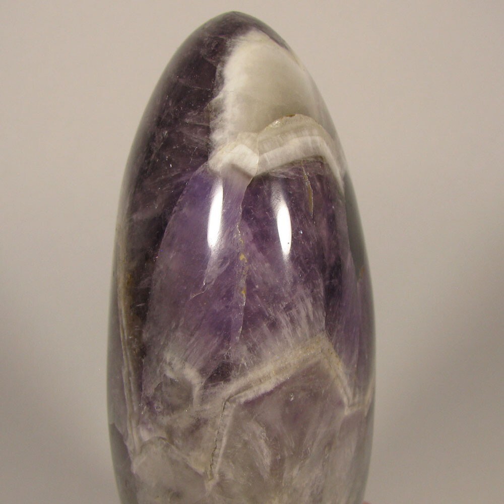 4.3″ BANDED AMETHYST Crystal Polished Freeform Standup – Madagascar – 1.3 lbs.