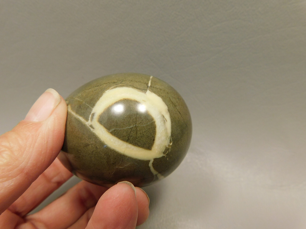 Septarian Nodule Egg Shaped 2.35 inch Polished Rock Utah Stone #O6