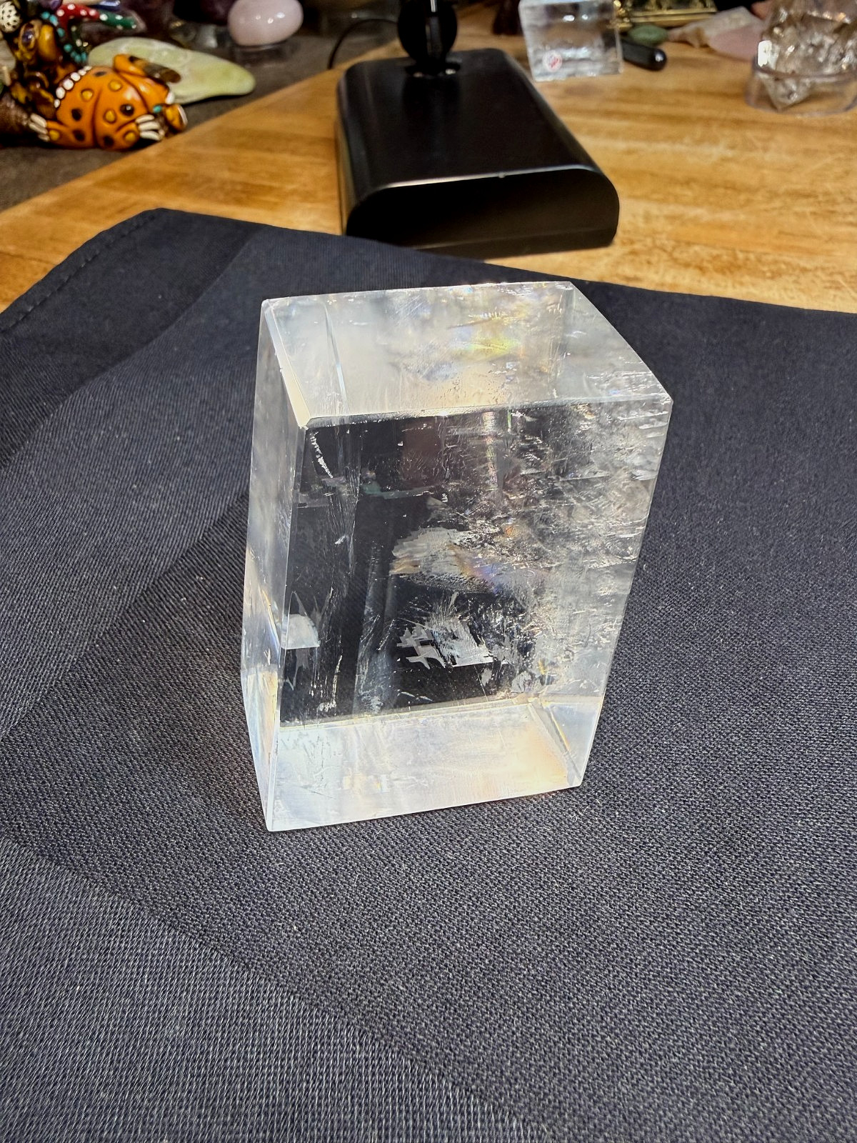 Calcite Rhombus Optical Grade Translucent Crystal Gemstone Cube Specimen 002