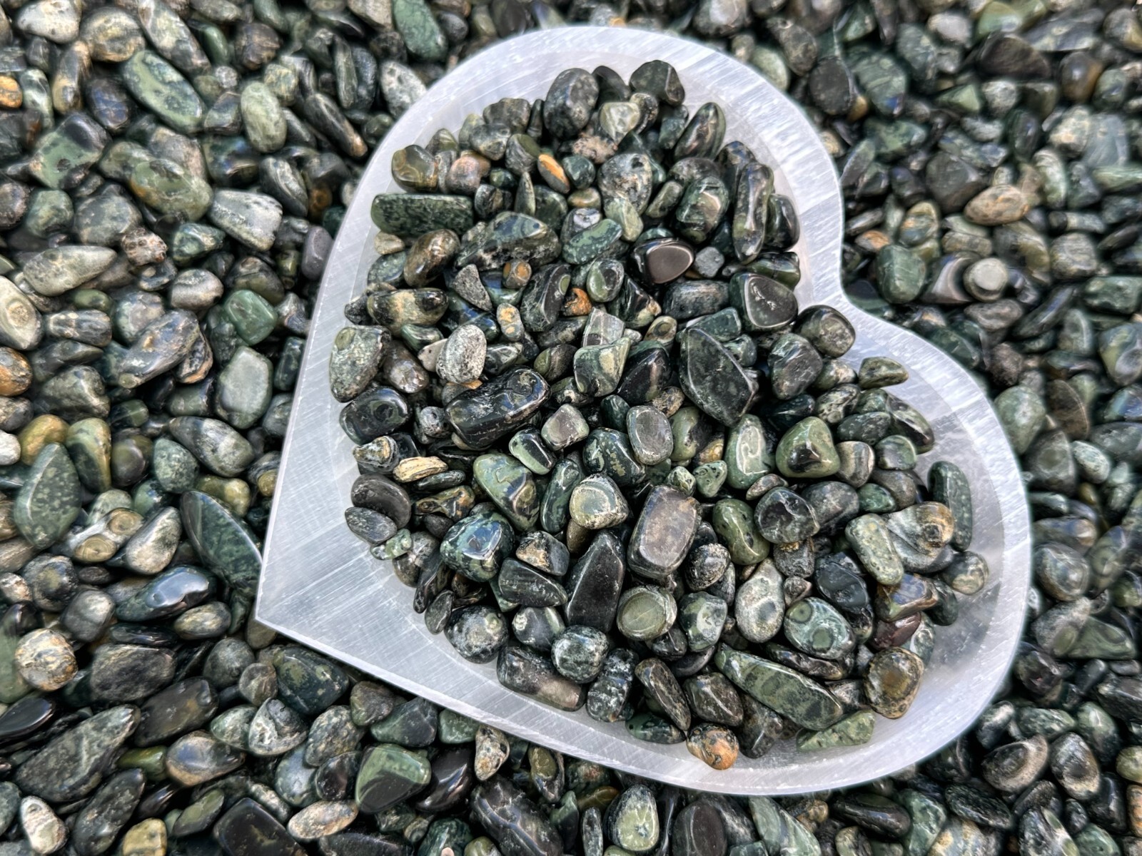 Grade A++ Kambaba Jasper Semi Tumbled Gemstone Chips 4-10mm, Wholesale Bulk Lot