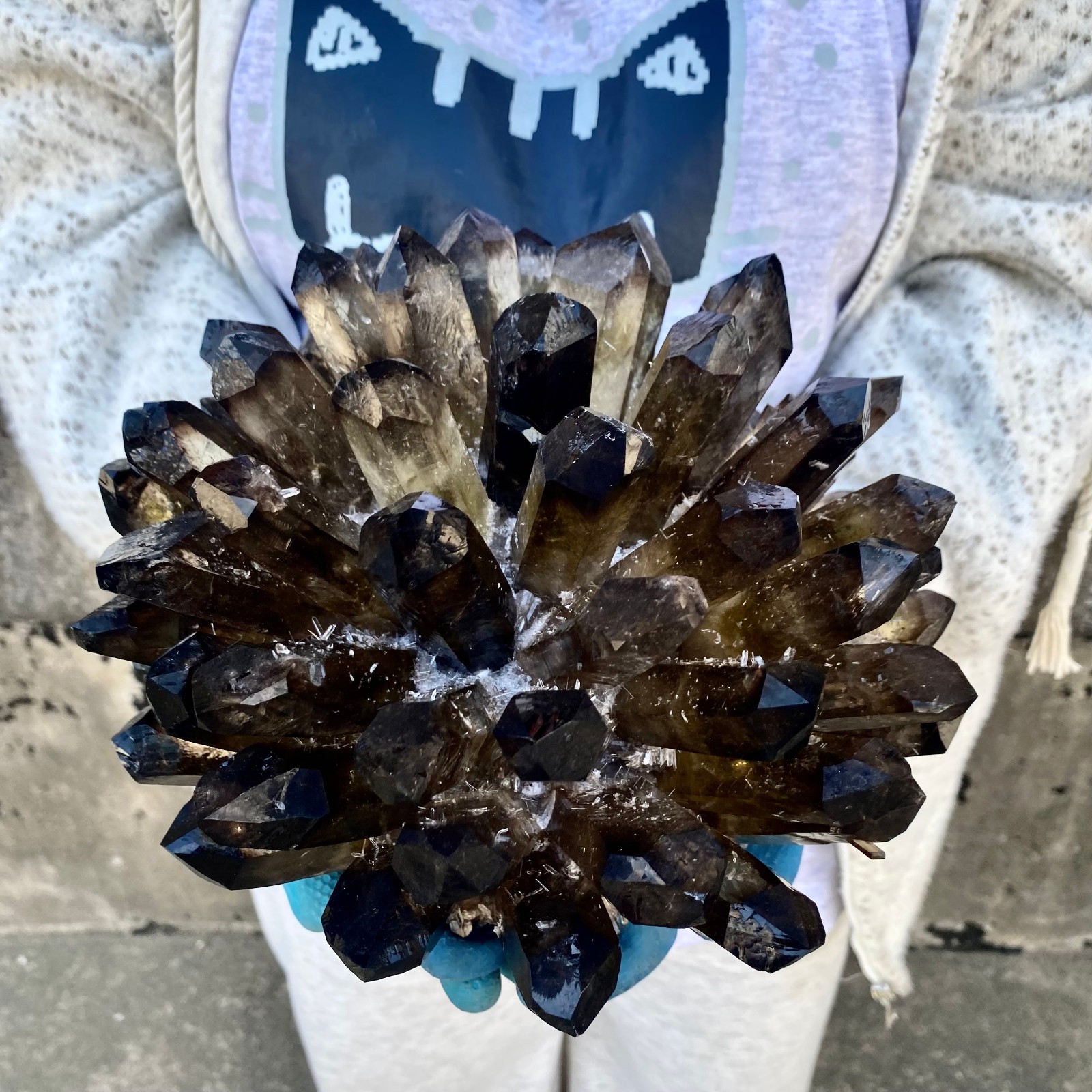 13.27LB New Find black Phantom Quartz Crystal Cluster Mineral Specimen Healing