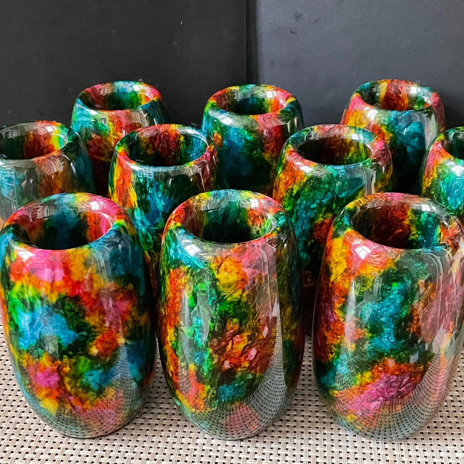 1pcs “Seven Colors Jade” vase specimen -Taiwan China about 1000g 128mm random
