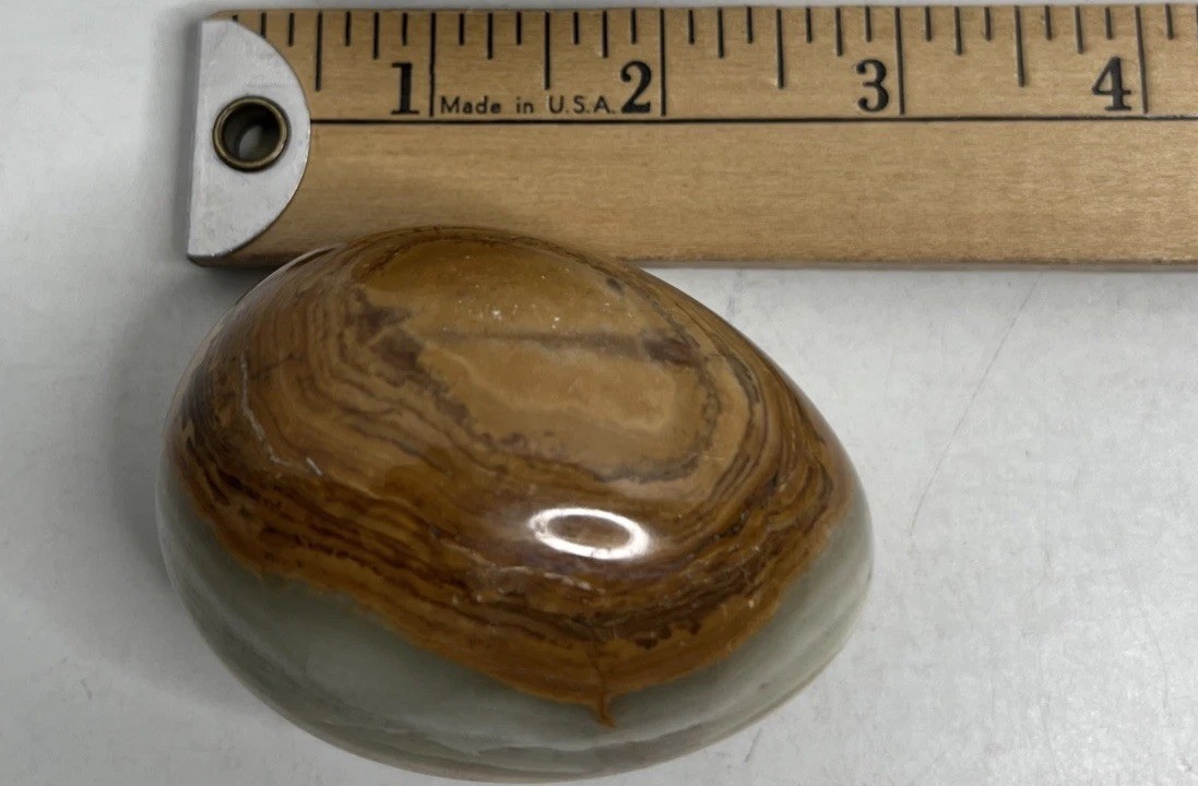 Polished Green Onyx Egg Gemstone Mineral 2.5″ Natural Brown Green White