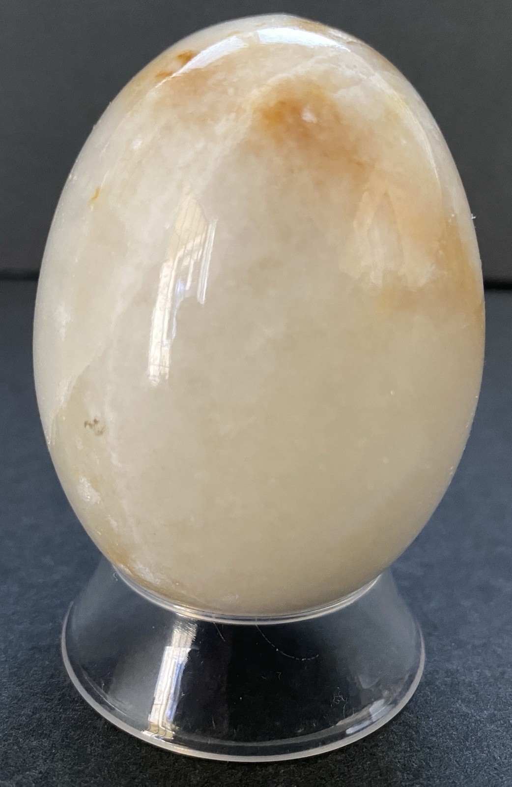 Natural Onyx Stone Egg With Stand Hand Polished Banded Agate Calcite Crystal