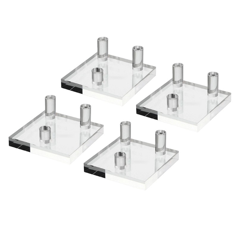 Pack of 4 Acrylic Stands for Displaying Small Books and Glass Art Geodes Holder