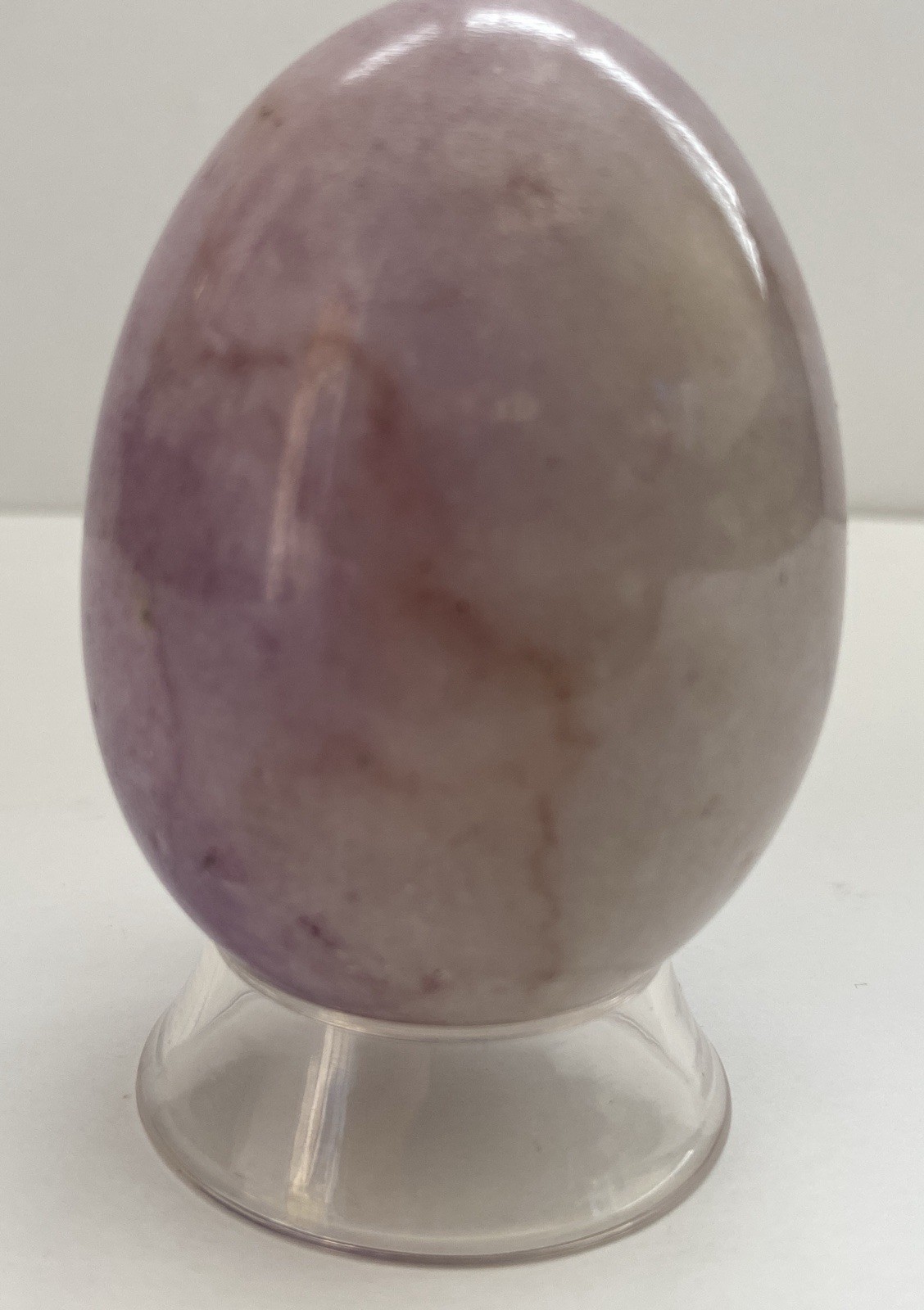 Natural Onyx Stone Egg With Stand Hand Polished Banded Agate Calcite Crystal