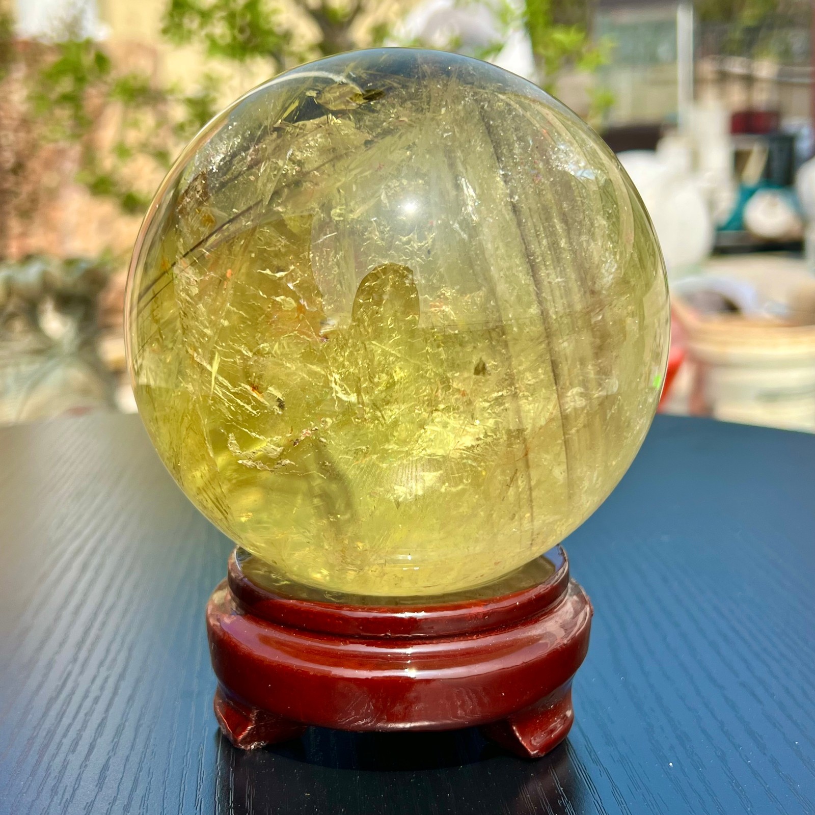 5LB Top Natural Citrine Sphere Quartz Crystals Reiki Ball Gems Decorate Gift