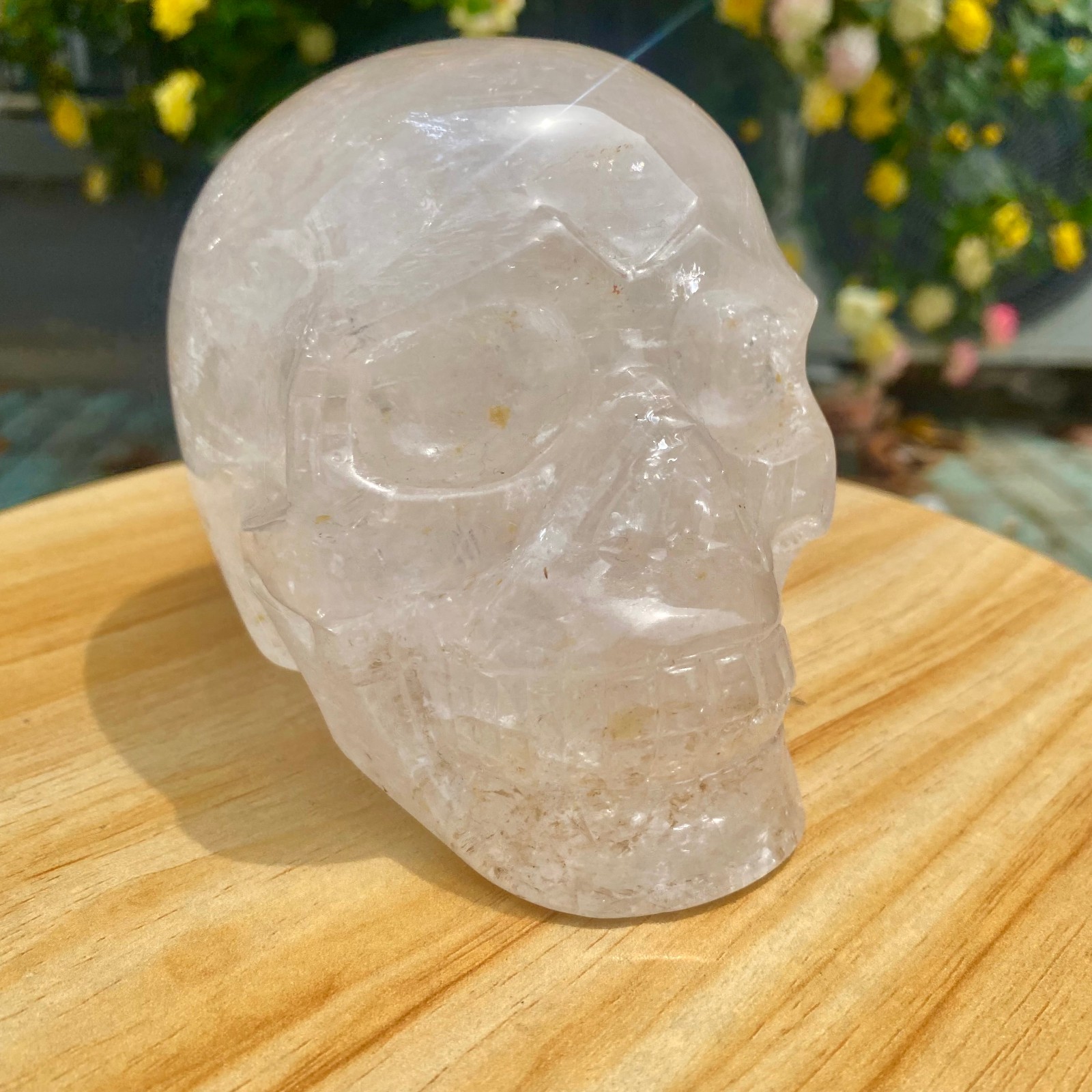 3.3LB TOP! White melting quartz hand carved crystal skull gem reiki healing