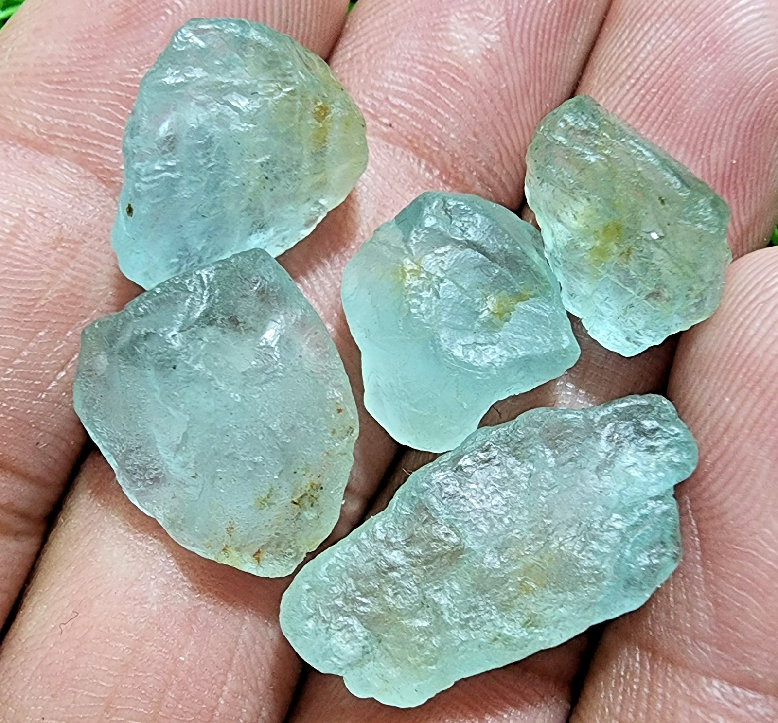 5 Pcs Raw Aquamarine Gemstone Rough Lot 14-25 mm Aquamarine Rough Stone Bulk