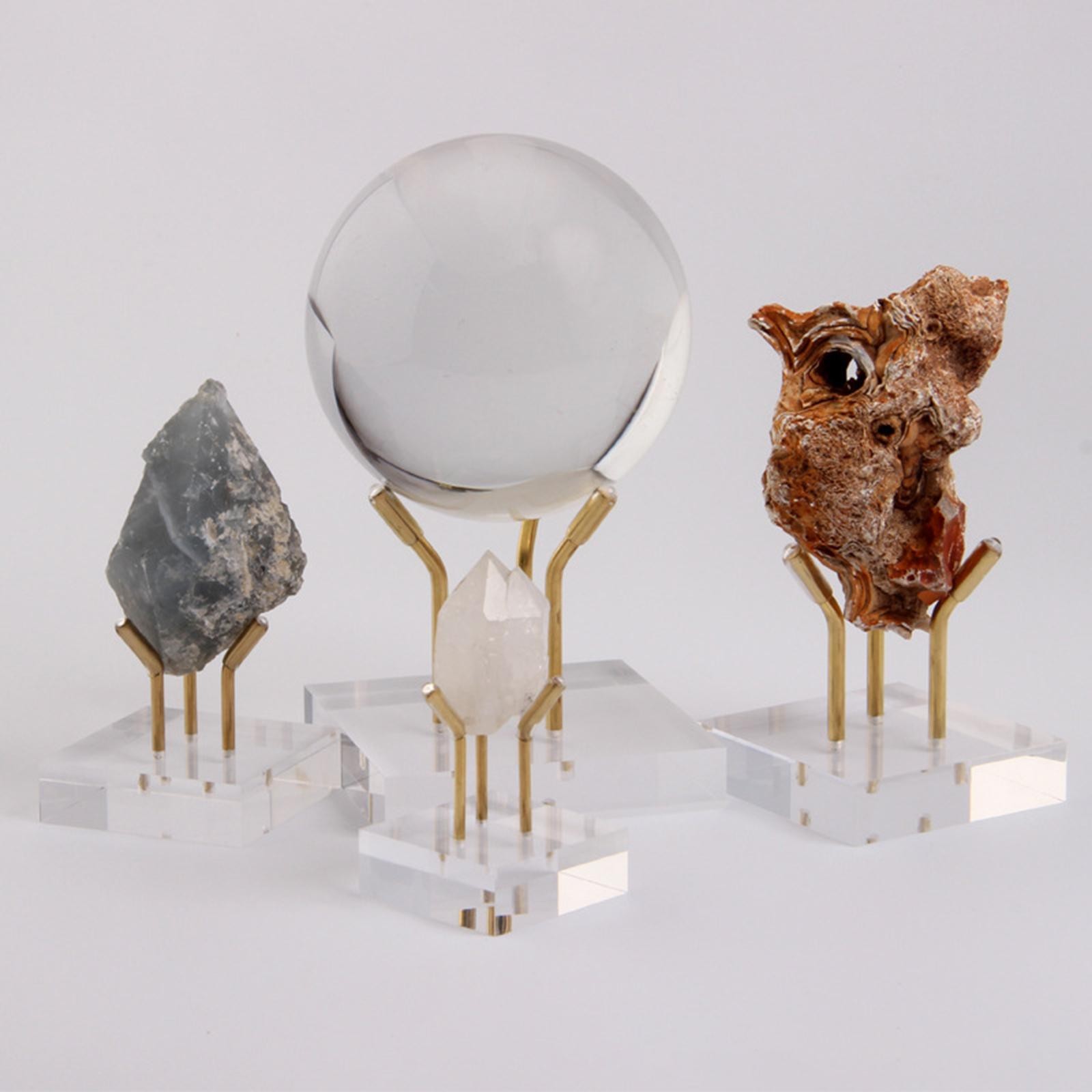 Acrylic Display Holder Display Easel Stand Support Rack Mineral for Ball Agate