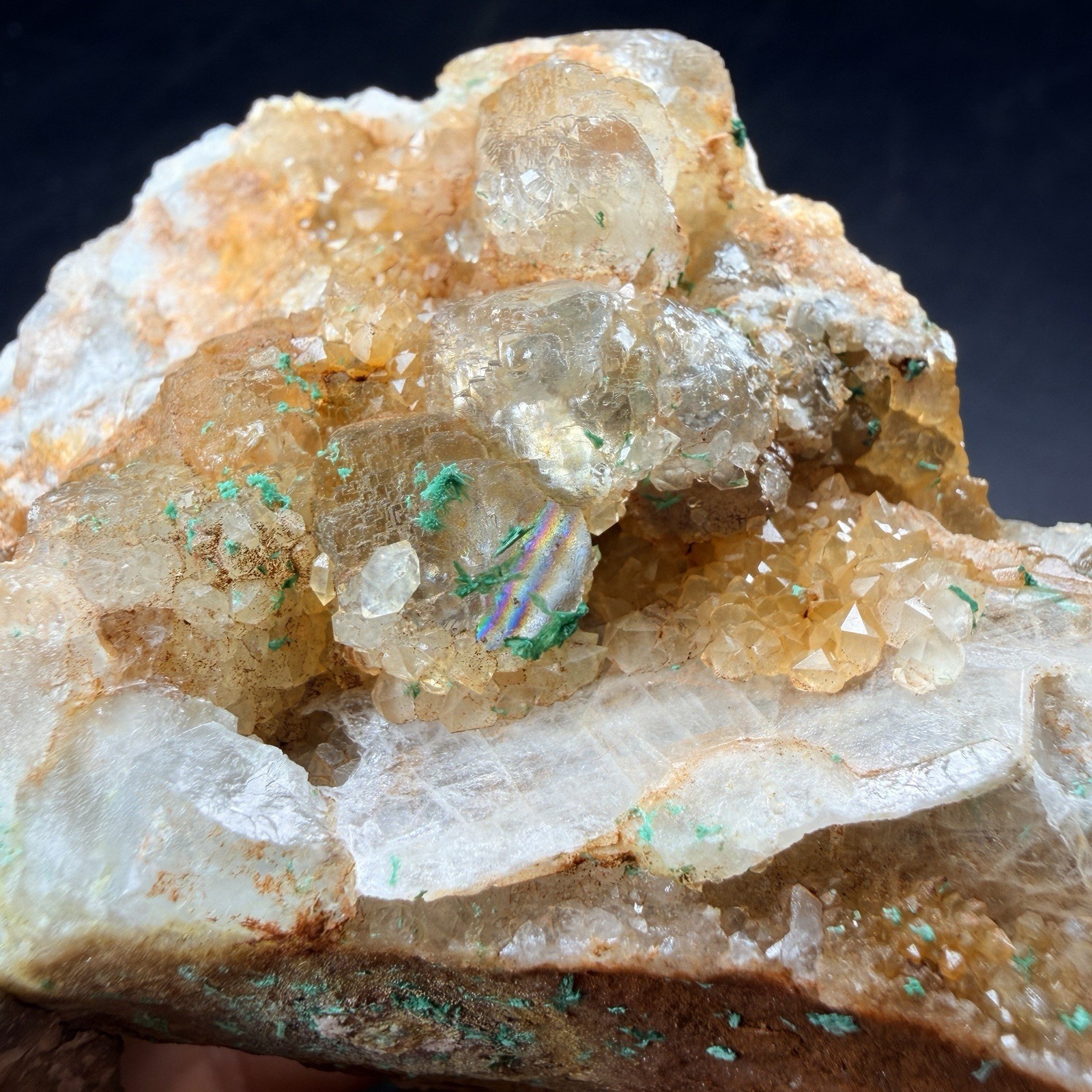 Fluorite Crystal Cluster Brochantite Quartz Crystals / New Mexico *VIDEO*