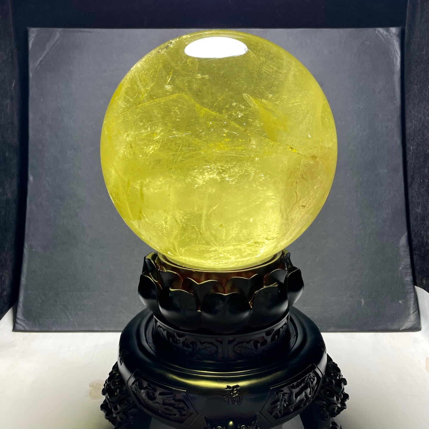 21LBTop Natural Citrine Sphere Quartz Crystals Reiki Ball Gems Decorate Gift