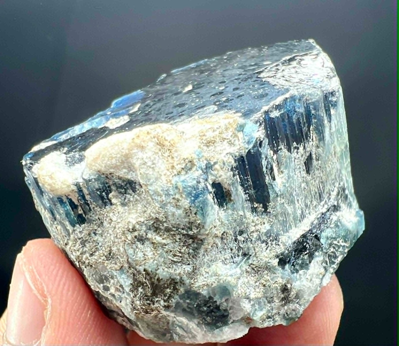 360 Carat Ultra Rare !!! Ink Blue Tourmaline Huge Crystal @Afg