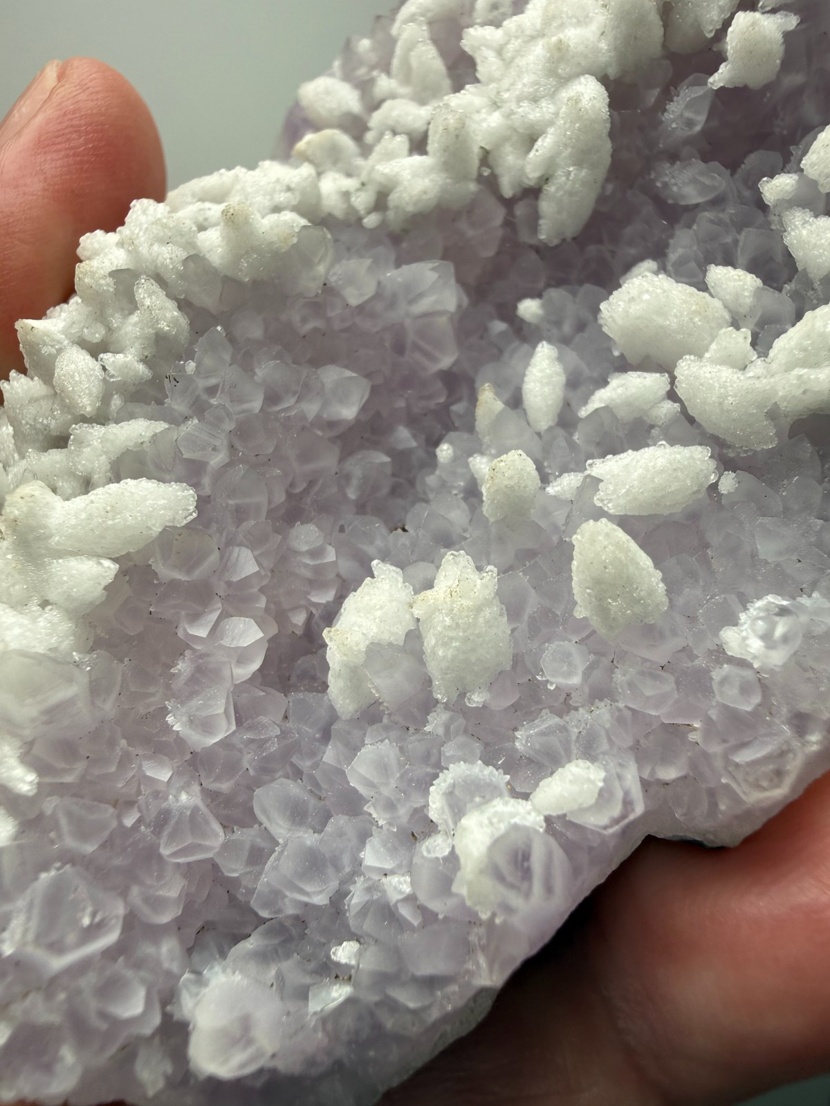 Attn Collectors! Amethyst with Snow White Calcite from Guanajuato, Mexico- RARE!