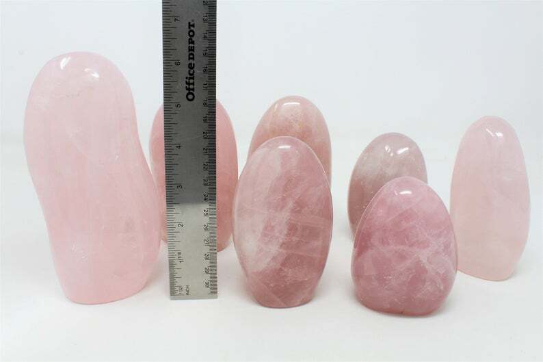 Rose Quartz Polished Freeform, Large Free Standing Cut Base, Specimens