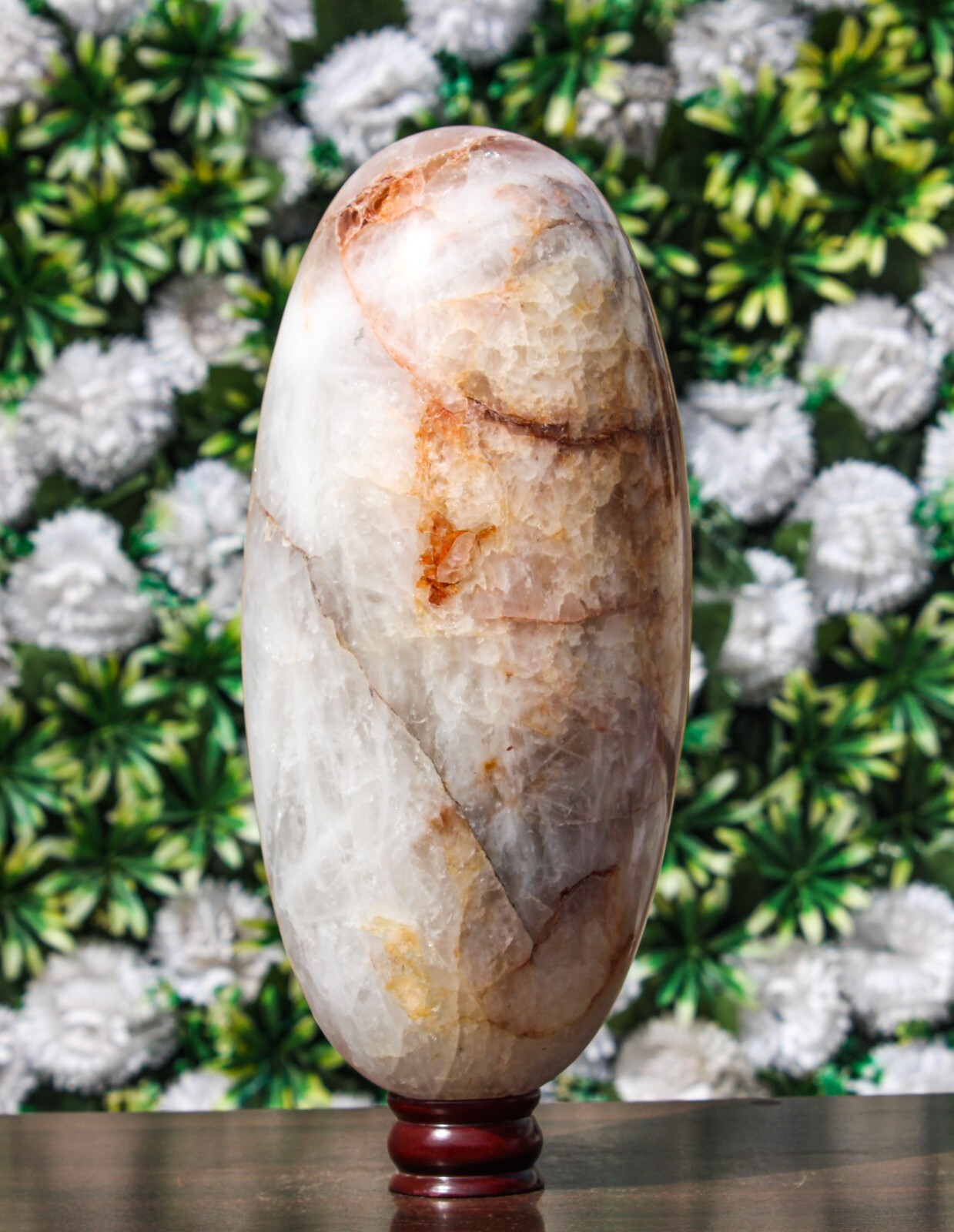 Polished 335MM Red Fire Quartz Stone Healing Charged Metaphysical Chakra Lingam
