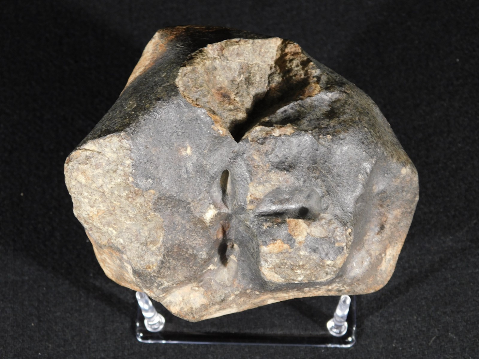Big! N.W.A 869 Stony METEORITE with Dark Fusion Crust and DEEP REGMAGLYPTS 880gr