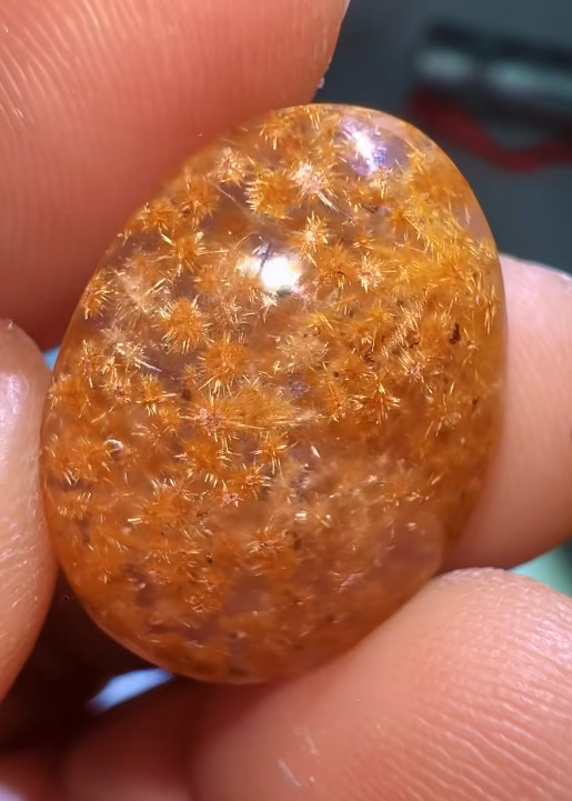 20*15*7mm Natural Sunflower rutilated quartz Specimens Reiki pendant