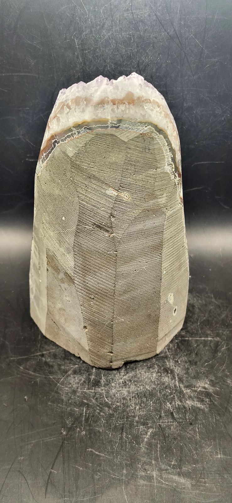 Amethyst cut base free form! 2.3 pounds, 5.5 inches tall, 3 wide, 3 thick