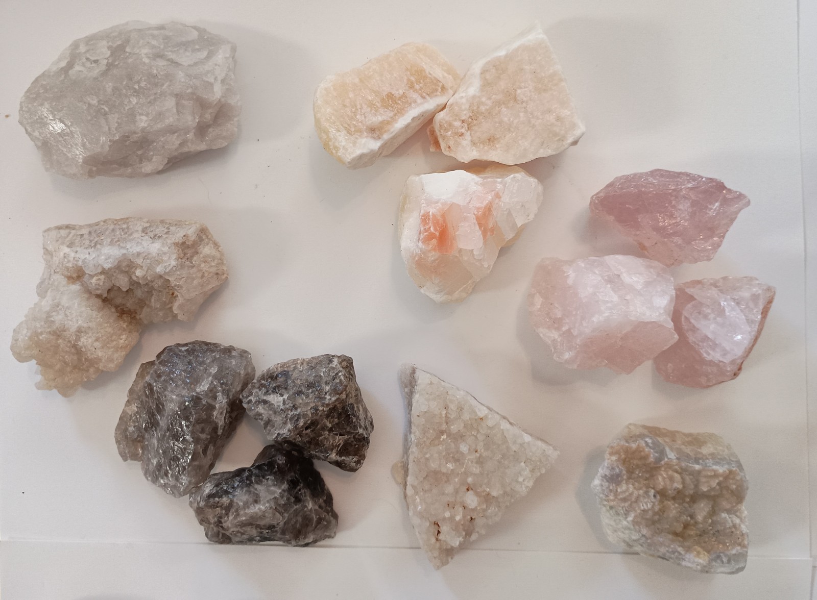 6.75 Pounds Rough Mixed Crystals Lot Natural Points & Roughs 53 Large Pieces