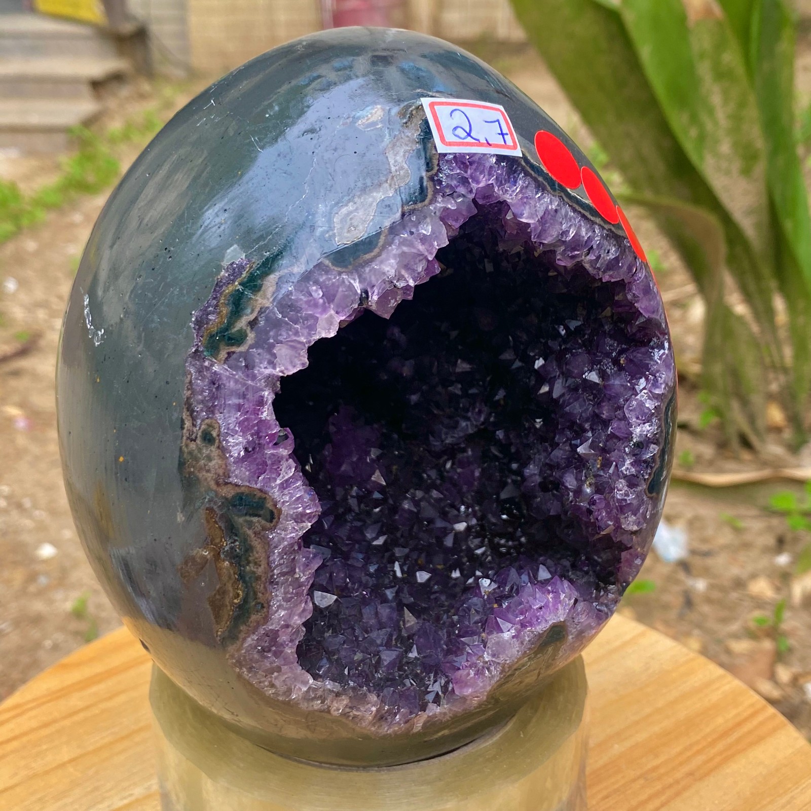 5.97LB Natural amethyst Dinosaur egg Quartz Crystal specimen healing
