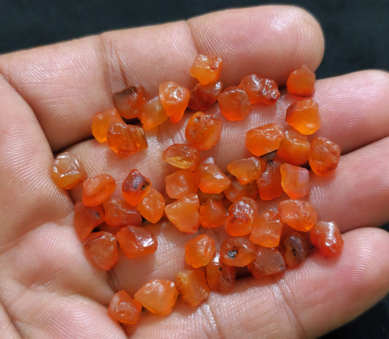 Unique A+ Orange Carnelian Raw 48 Pcs Lot Size 6-7 MM Carnelian Gemstone Jewelry