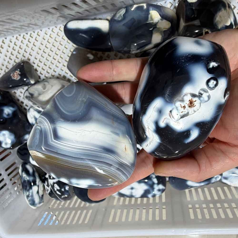 22LB Rare Natural Orca Agate Quartz Crystal Mineral Specimen Reiki Healing