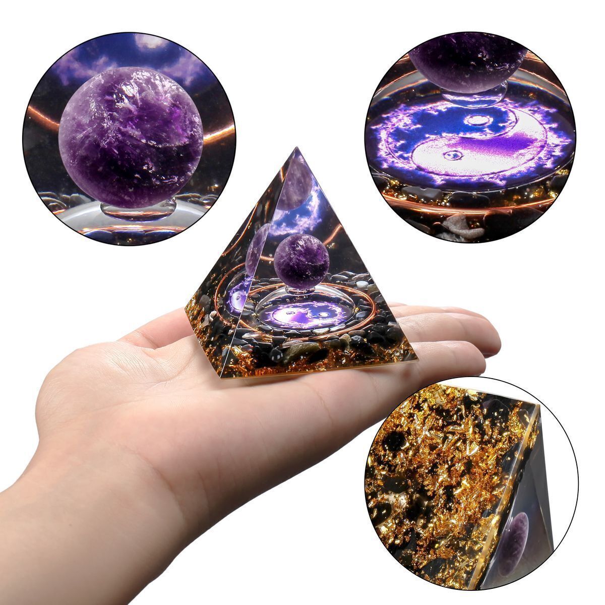 Orgone Pyramid Energy Generator Healing Meditation Orgonite Crystal Chakra Reiki