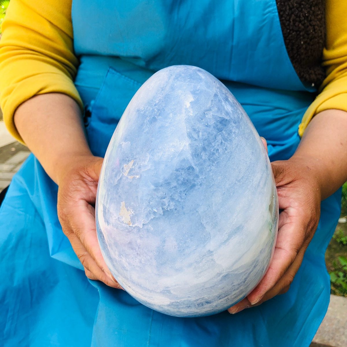 8.2LB Natural Beautiful Blue Crystal Egg Crystal Mineral Specimen Healing 4767