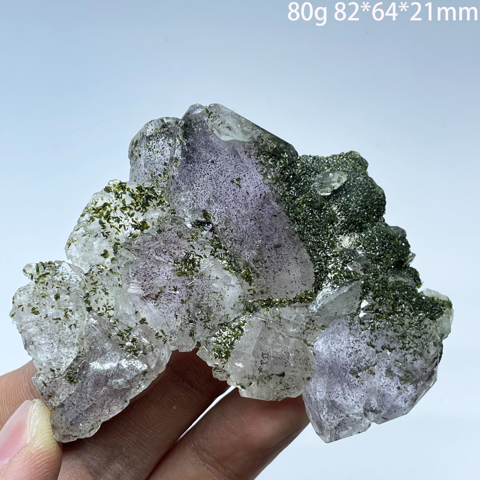 Natural Epidote With Garden Quartz Mineral Specimen Crystal Healing Home Decor