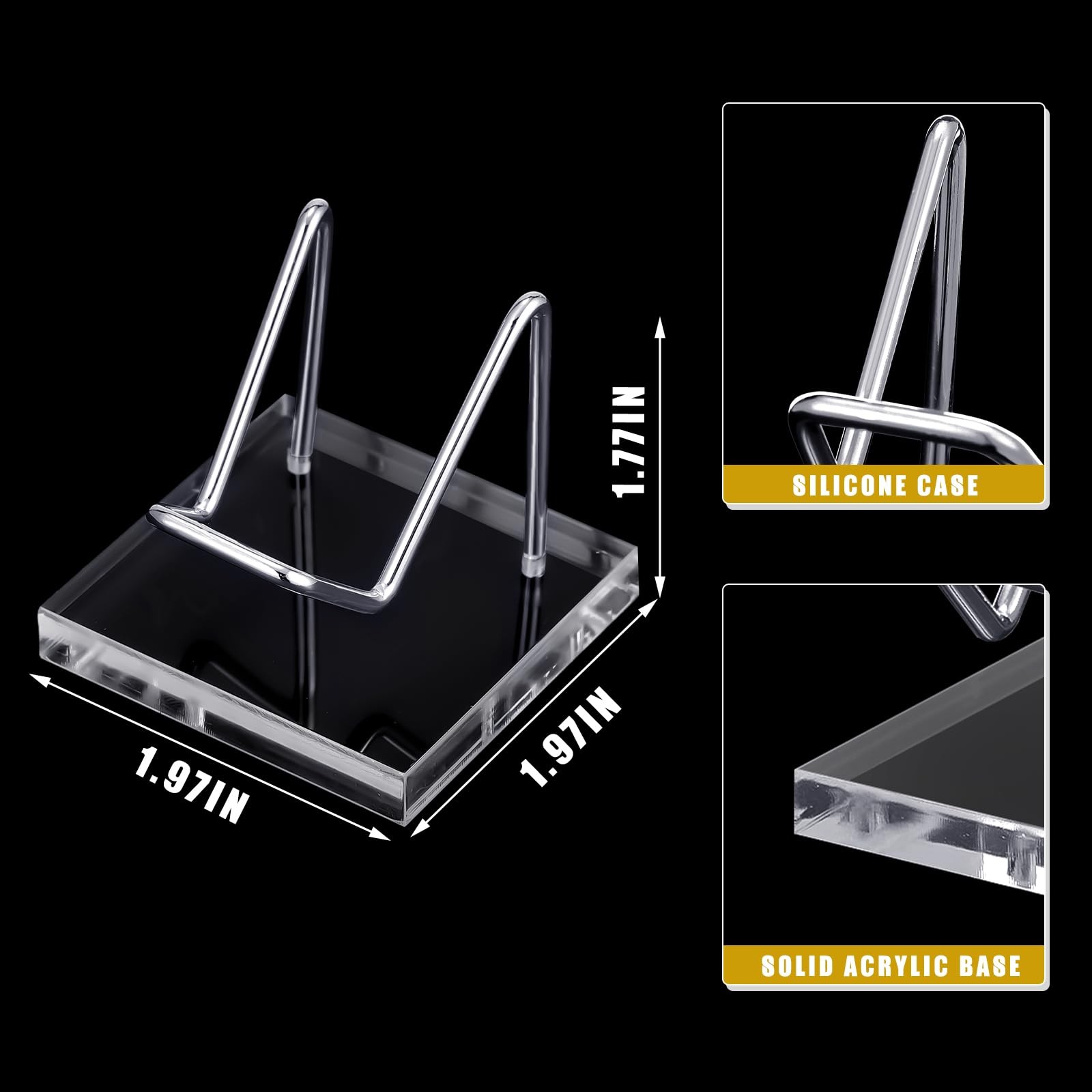 4 Pcs Metal Crystal Display Stand Rock Holder Crystal Display Shelf with Meta…