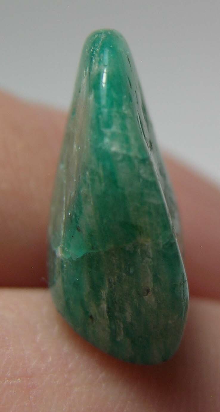 #8 Russia 9.60ct Natural Tumbled Rough Amazonite Crystal Specimen 1.90g 16.00mm