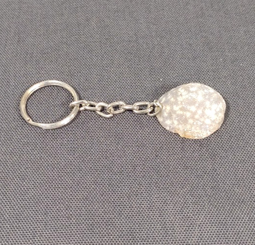 Quartz Crystal Geode Key Ring / Keychain 3.75″ ~ Natural Agate, Brazilian Stone