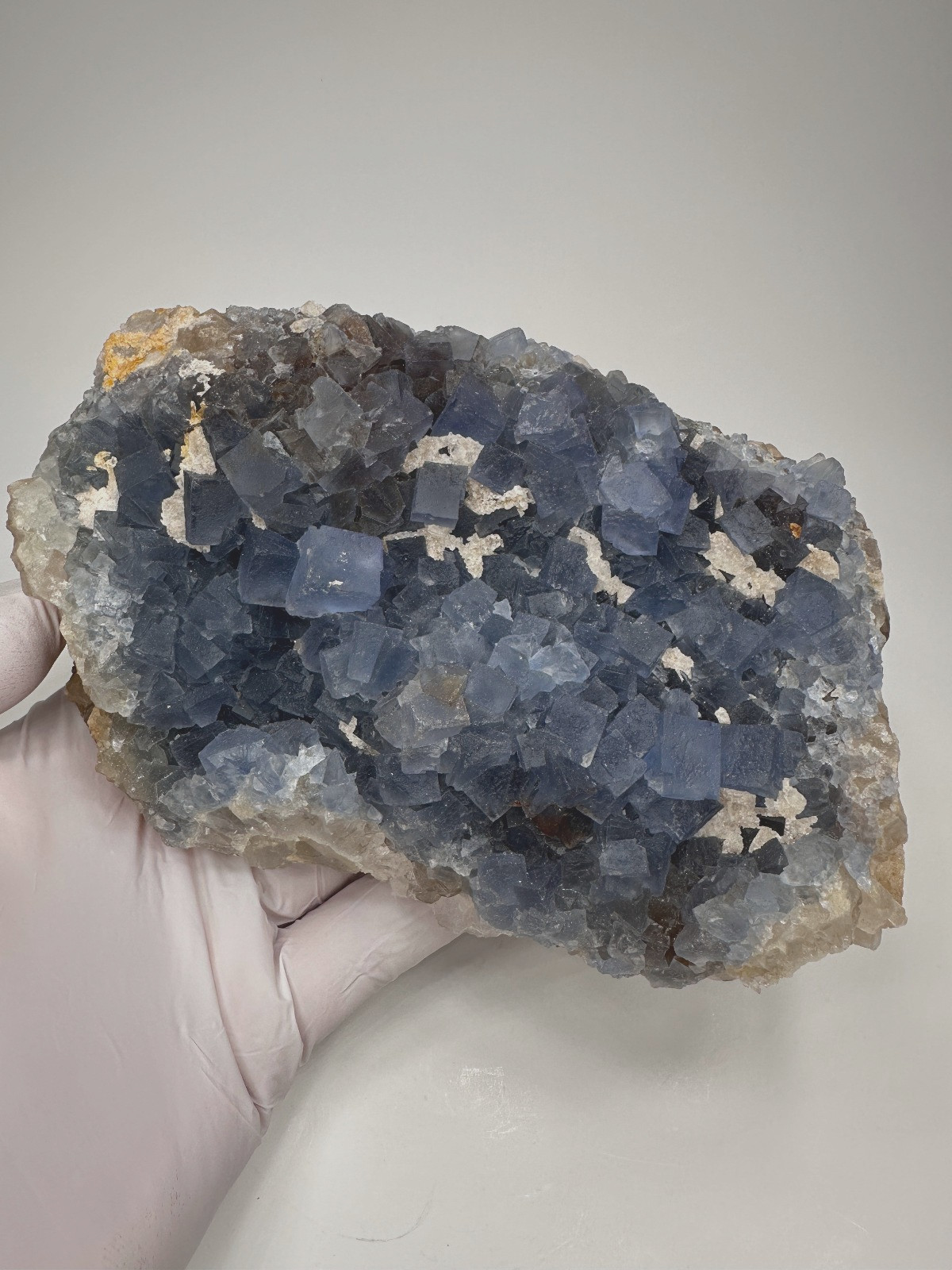 LARGE GEMMY Blue Fluorite & Quartz Crystal Specimen__Bingham , New Mexico
