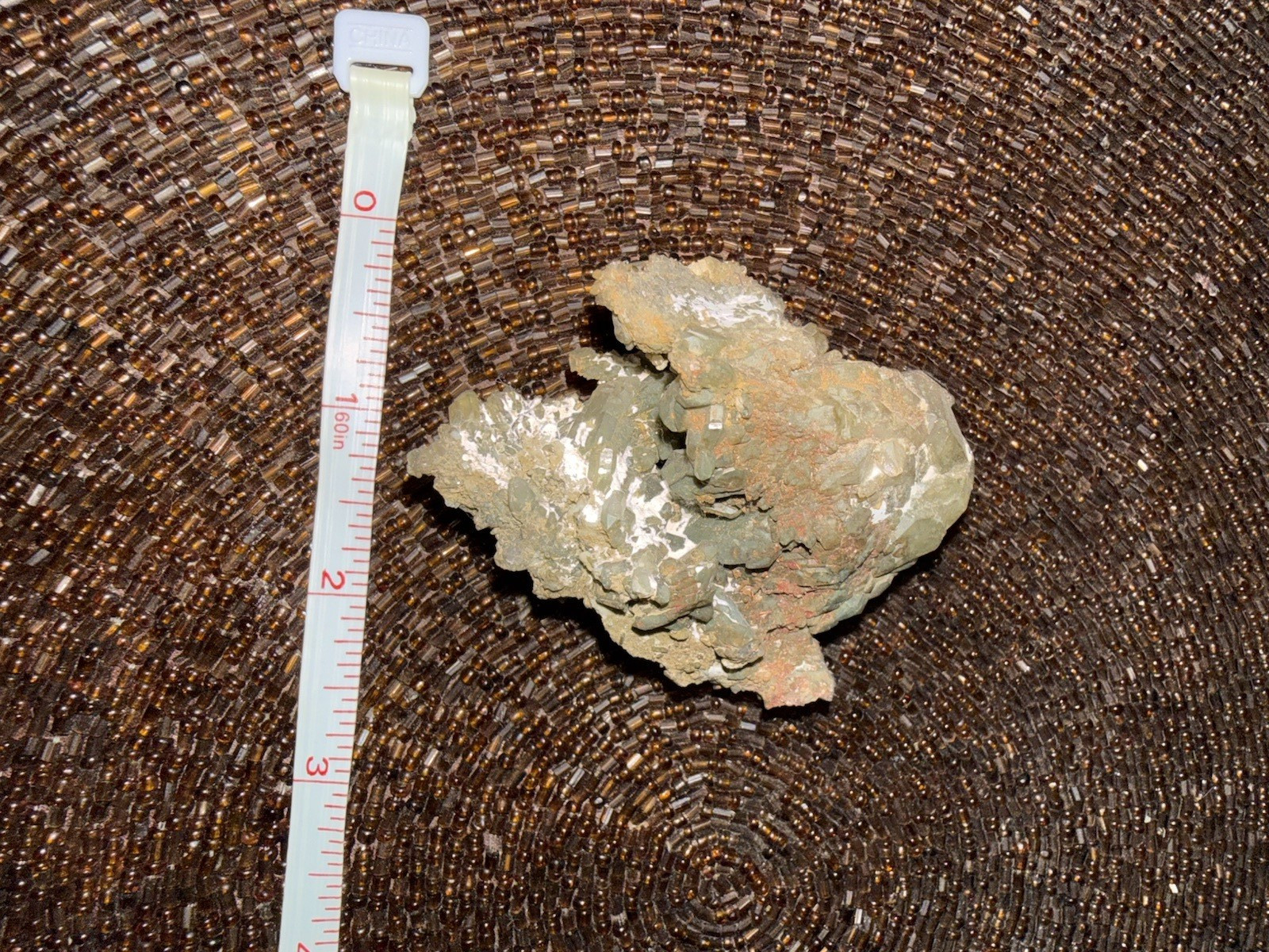Green Chlorite Quartz Crystal Cluster – Raw Quartz Specimen with Hematite