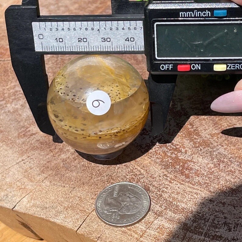 Dendritic Golden Healer Sphere with Asterism – No. 9