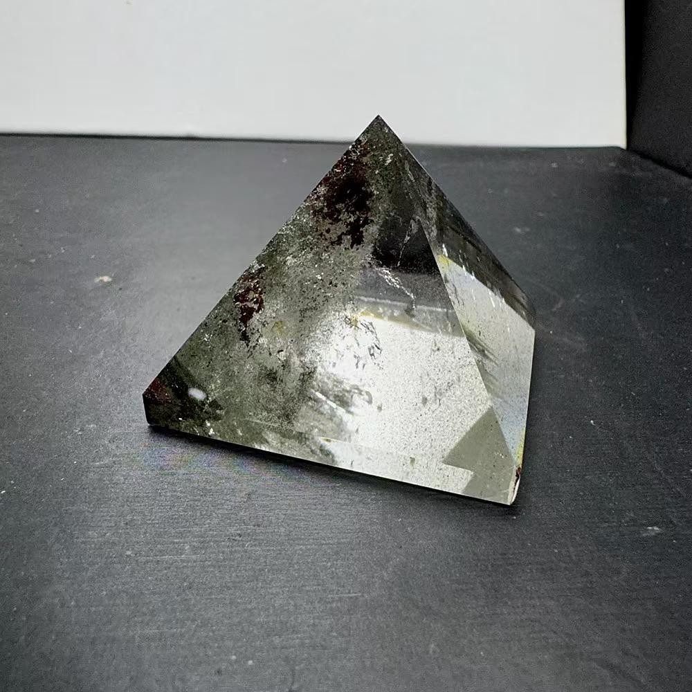 49*40mm Natural Garden Crystal Quartz Carved Pyramid Reiki Healing decor Gift