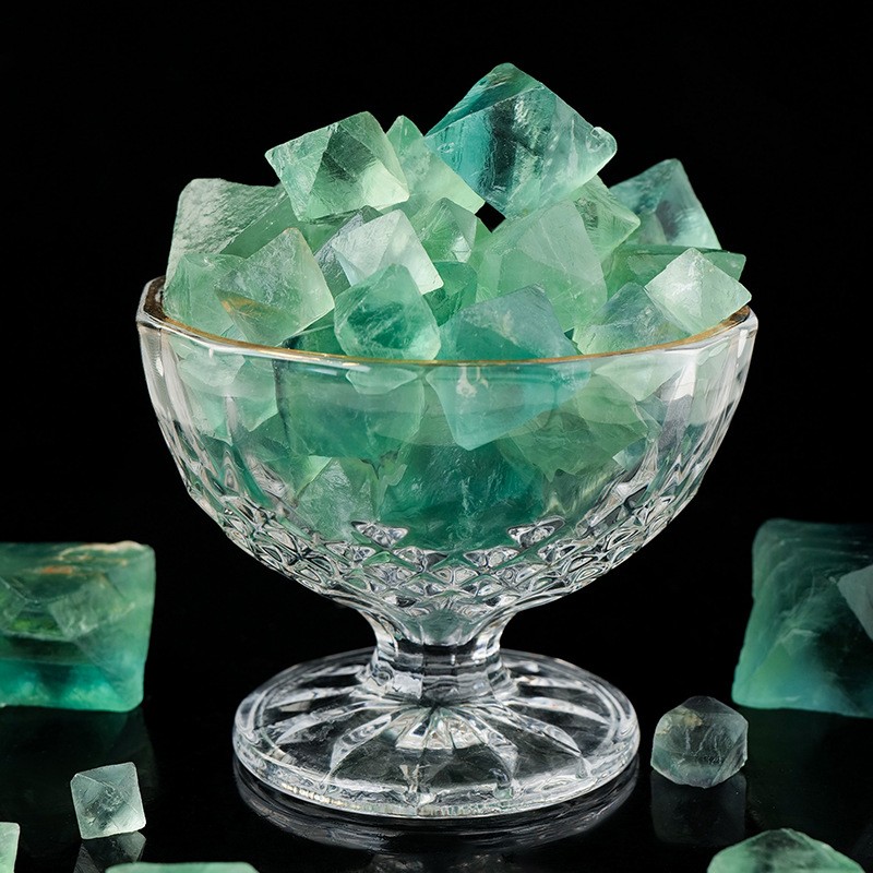 Green Fluorite Octahedron Crystals Mineral Stones Healing Reiki Meditation Craft