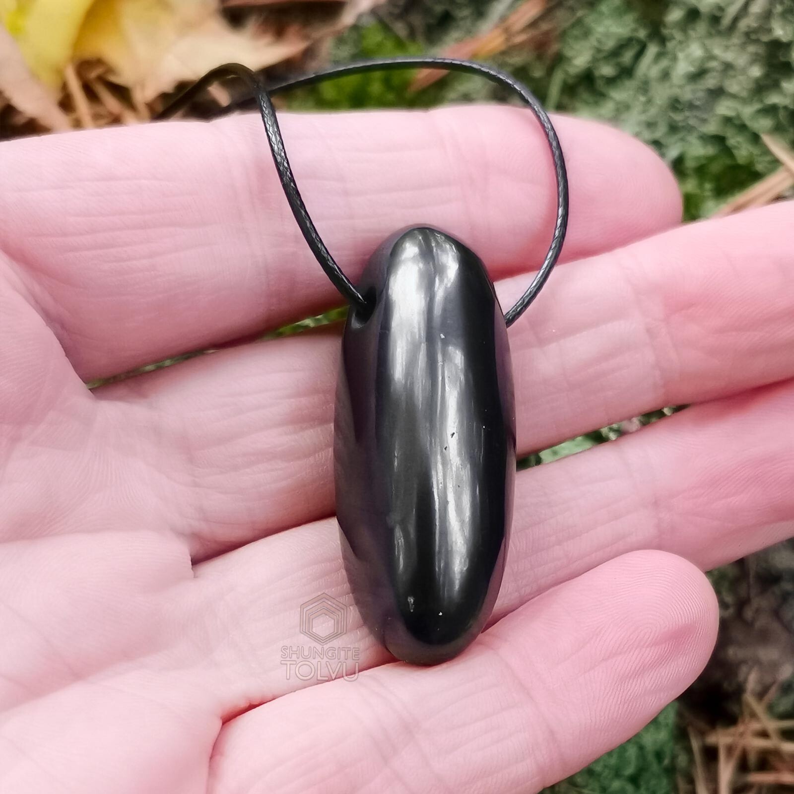Real Shungite pendant “Nature” made of Authentic shungite Karelian stone, Tolvu