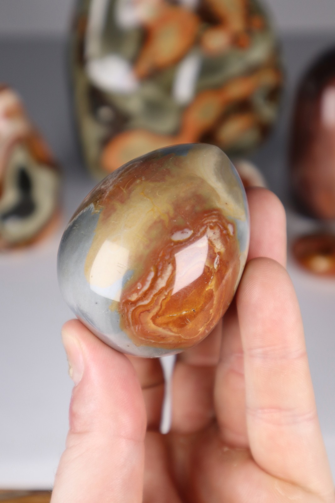 3.3kg POLYCHROME JASPER Freeforms Flames Palm Stones Crystal Collection bundle