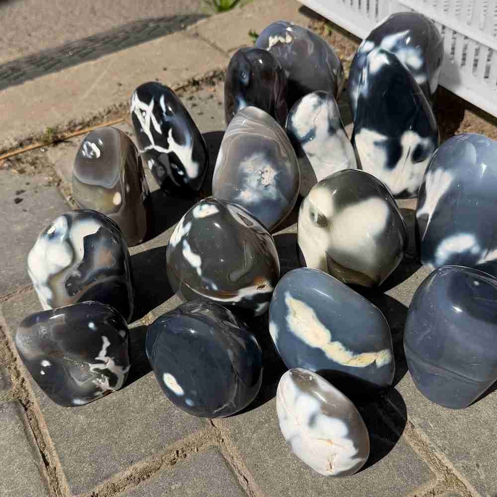 22LB Rare Natural Orca Agate Quartz Crystal Mineral Specimen Reiki Healing