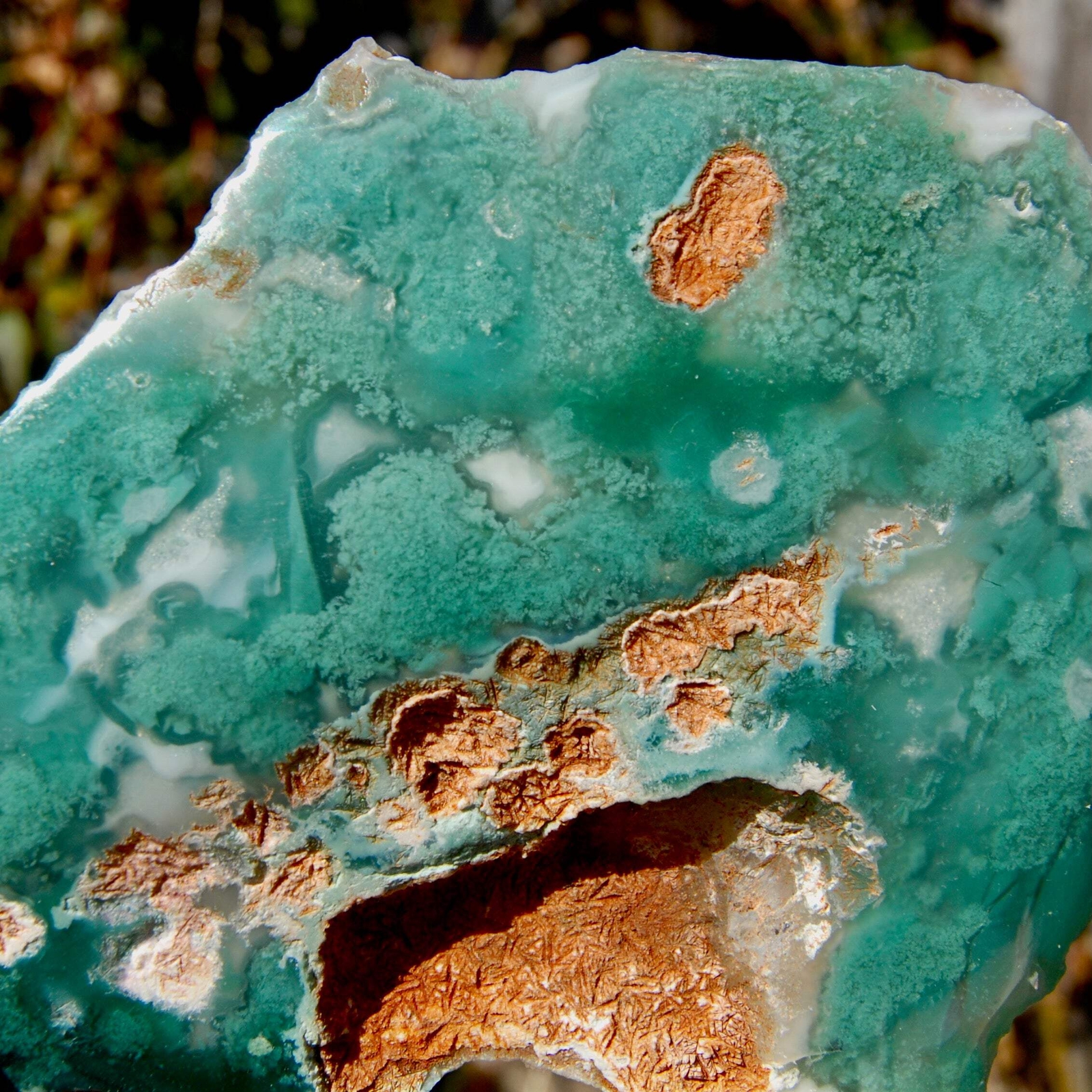 5.25in 237g Large Mtorolite Chrome Chalcedony Crystal Slice, Zimbabwe mtl4