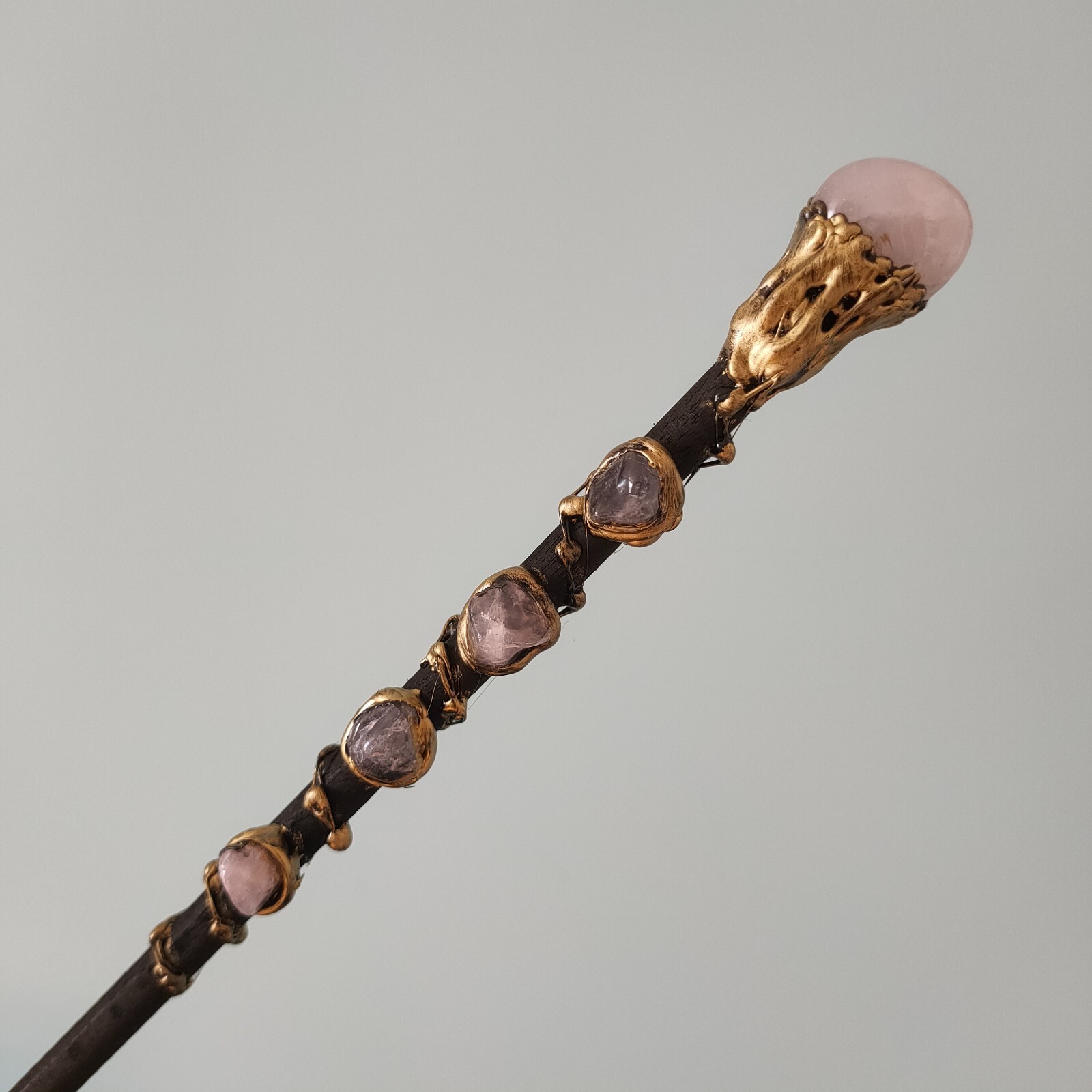 Rose quartz witch wand Ceremonial Altar Goddess Faerie crystal Wicca Cosplaying