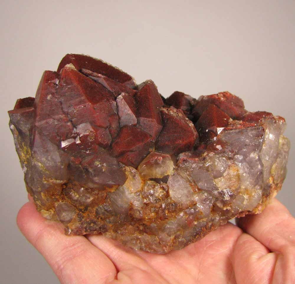4.7″ Red HEMATOID AMETHYST Skeletal Crystals Cluster – Morocco – 1.4 lbs.